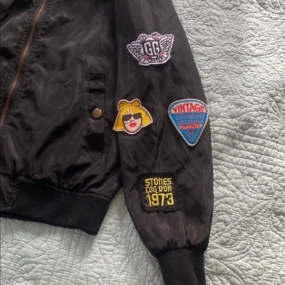 Vintage Bomber Jacket with Patched Sleeves - Picture 4 of 5